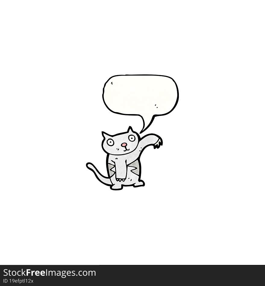 Cartoon Cat With Speech Bubble