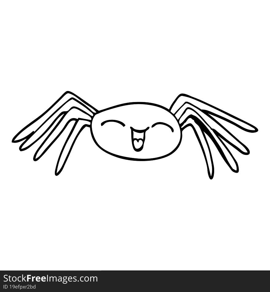 happy line drawing cartoon spider