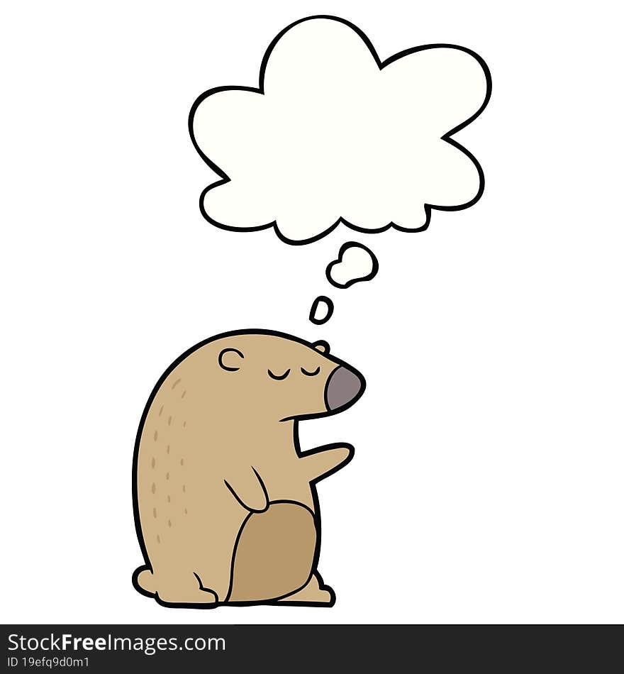 cartoon bear and thought bubble