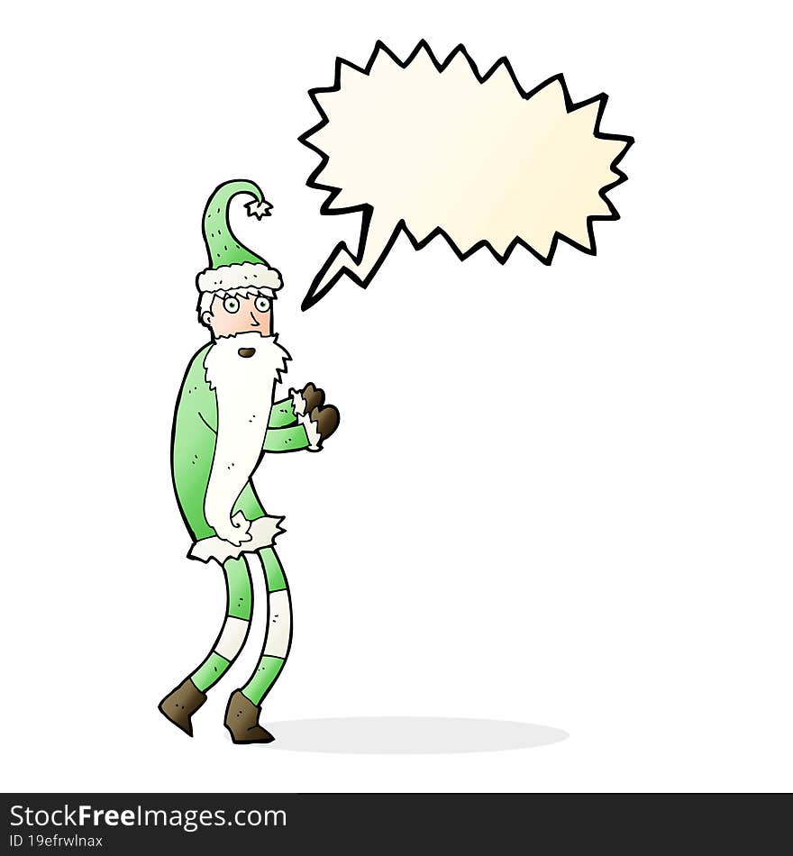 cartoon santa claus with speech bubble