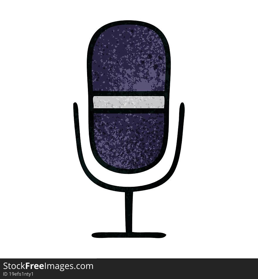 Retro Grunge Texture Cartoon Radio Microphone