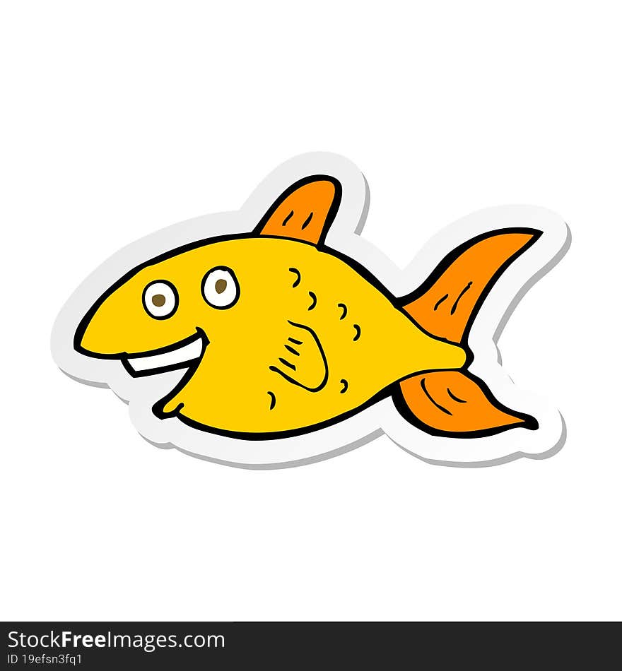 Sticker Of A Cartoon Fish