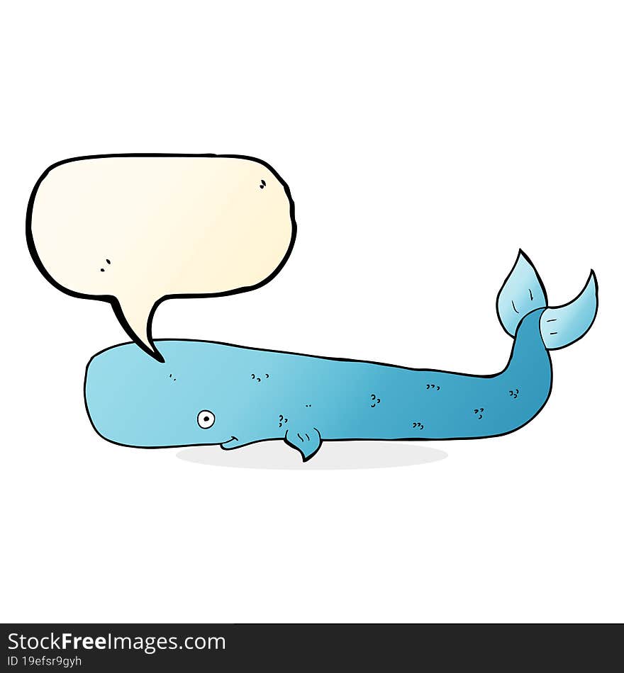 cartoon whale with speech bubble