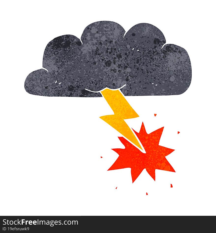 retro cartoon thundercloud