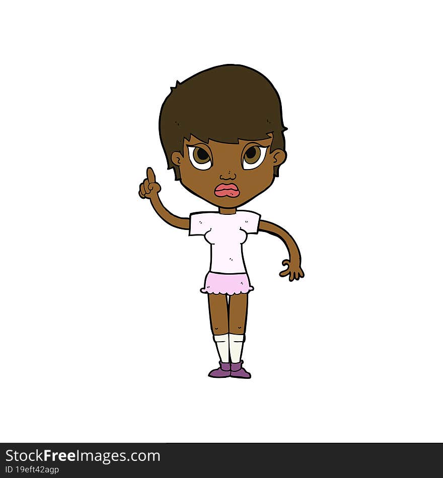 cartoon girl with idea