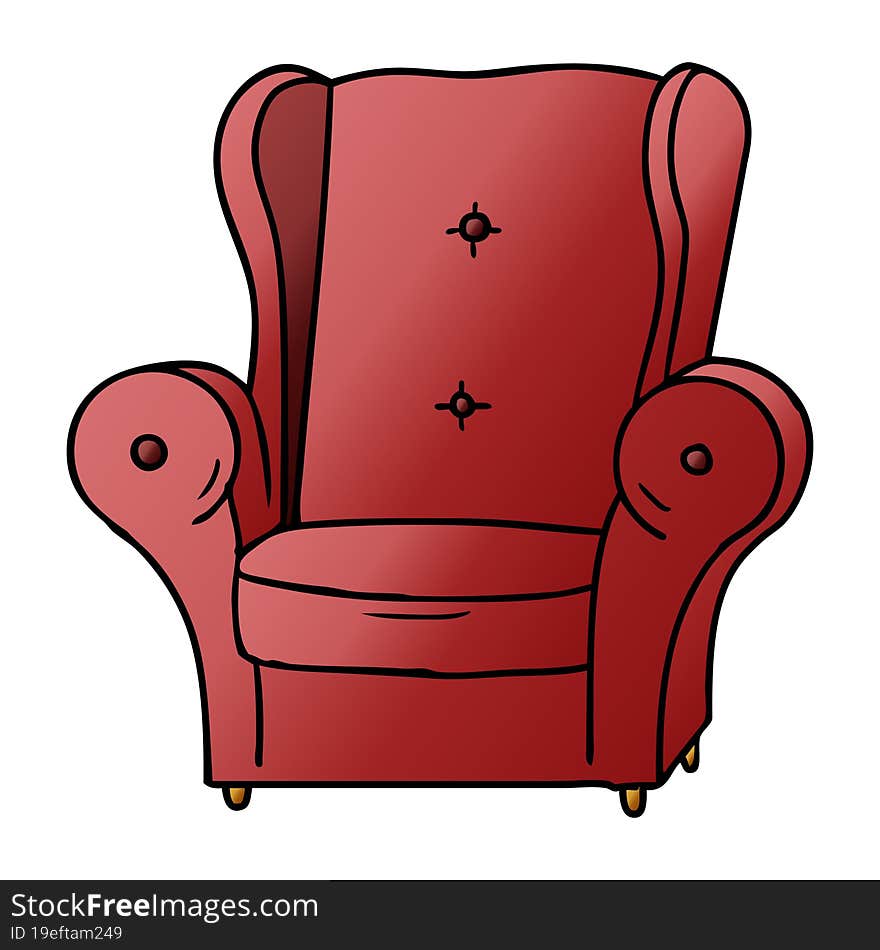 gradient cartoon doodle of an old armchair