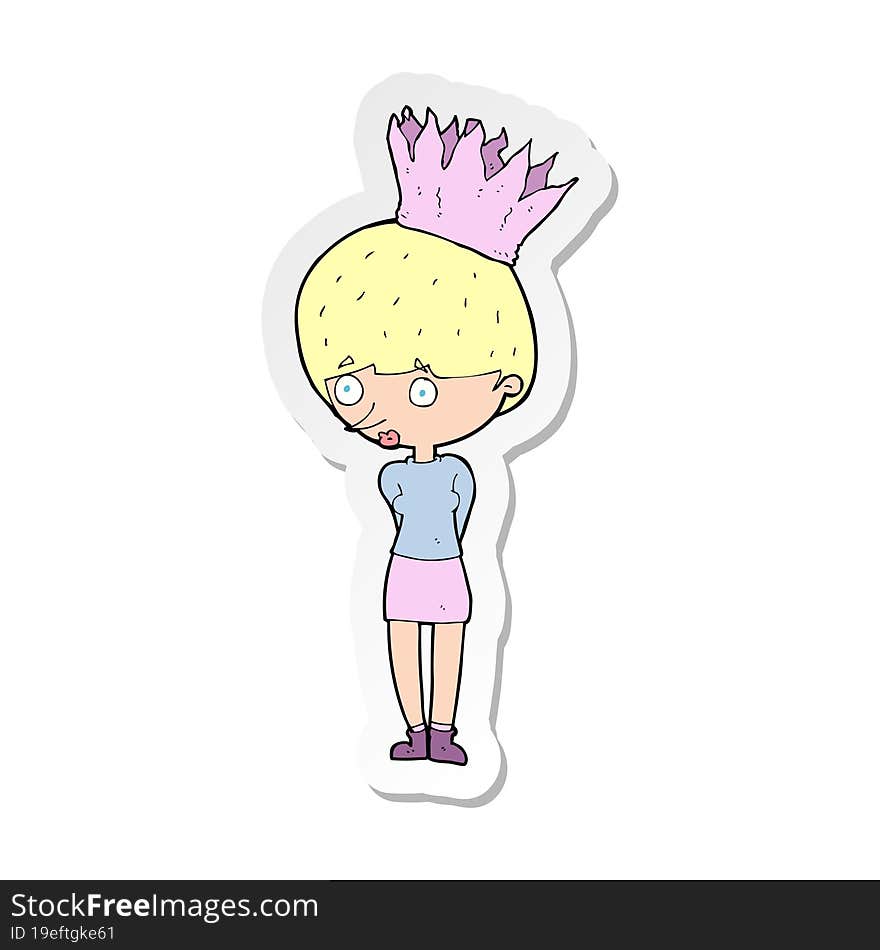 sticker of a cartoon person wearing crown