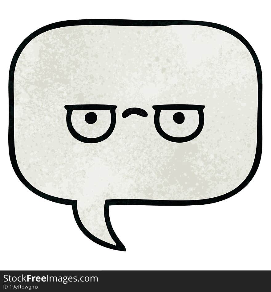 retro grunge texture cartoon speech bubble