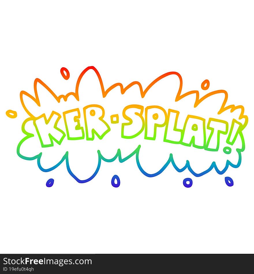 rainbow gradient line drawing cartoon wording ker-splat