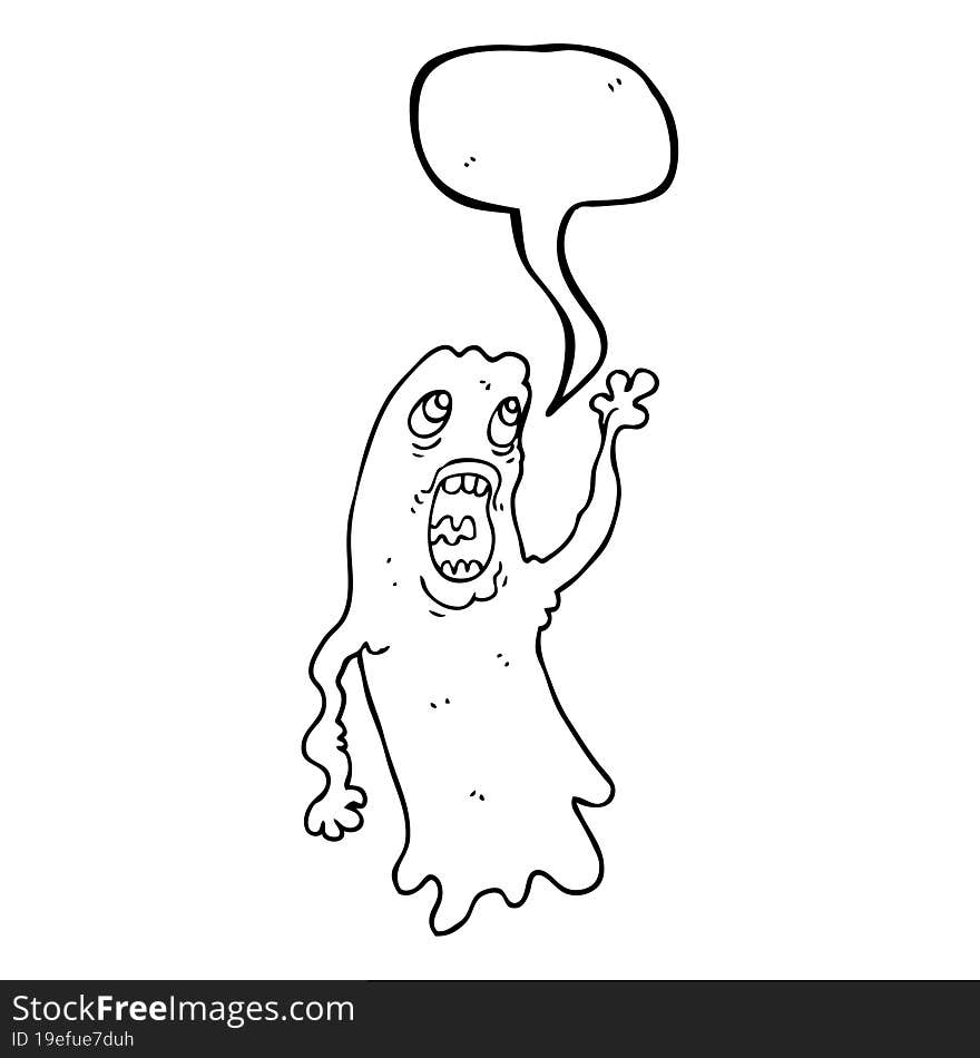 Speech Bubble Cartoon Ghost