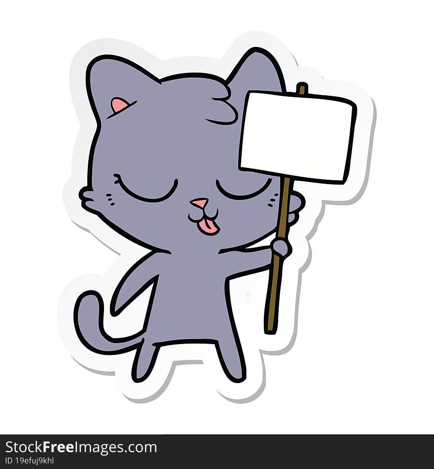 Sticker Of A Cartoon Cat