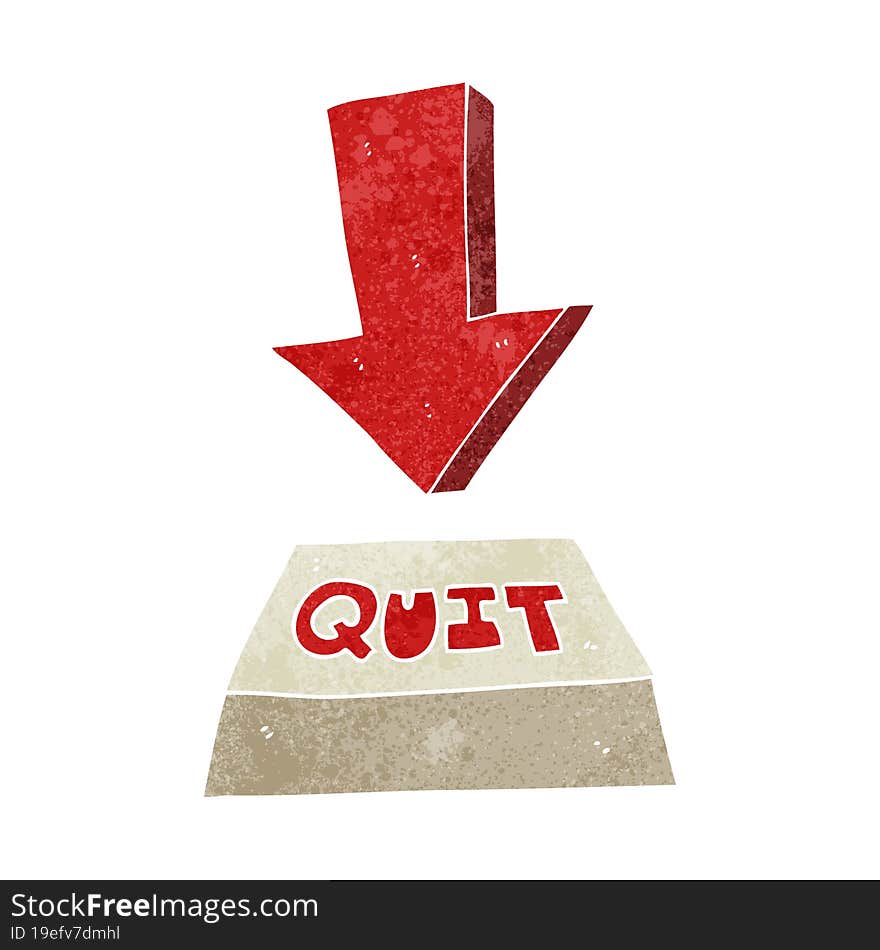 retro cartoon quit button