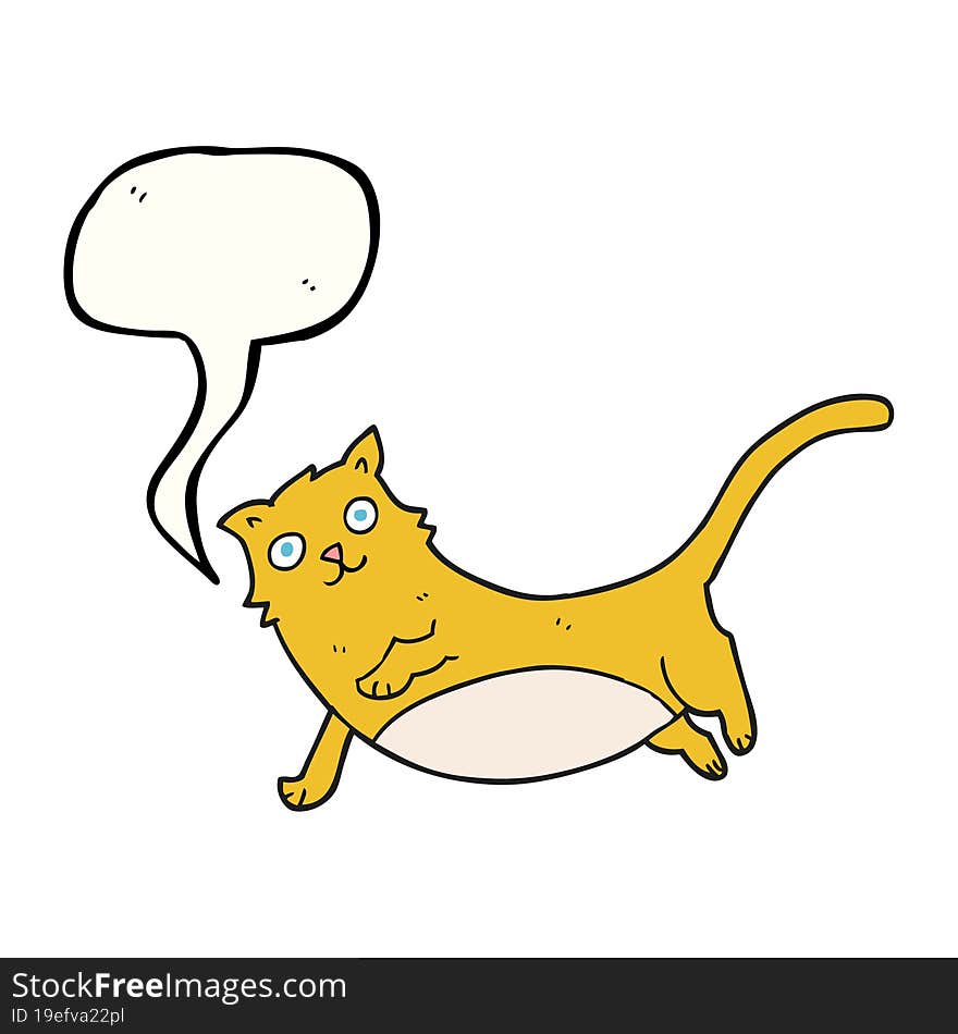 Speech Bubble Cartoon Cat