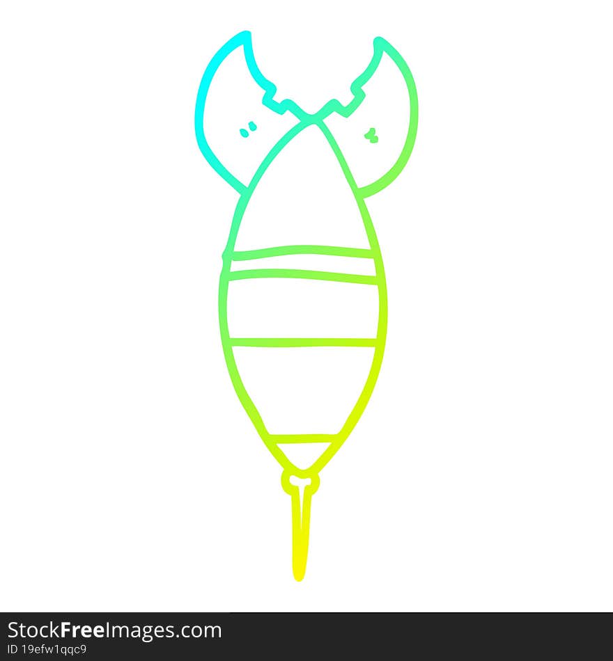 cold gradient line drawing cartoon nuclear bomb