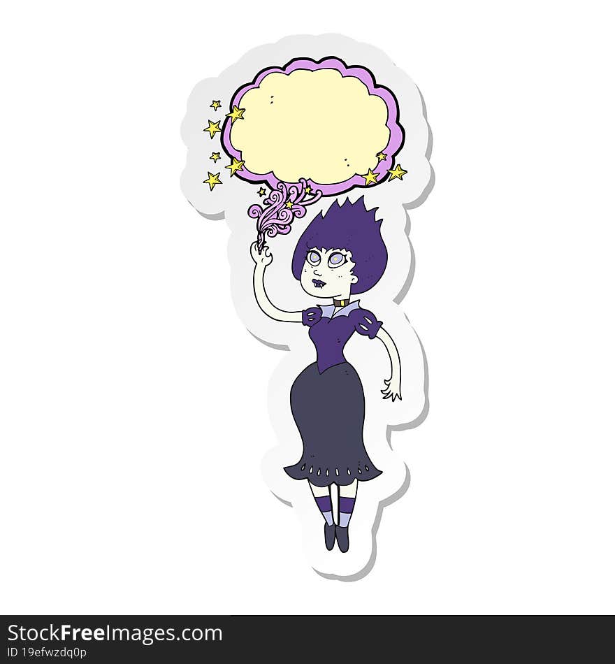 sticker of a cartoon vampire girl