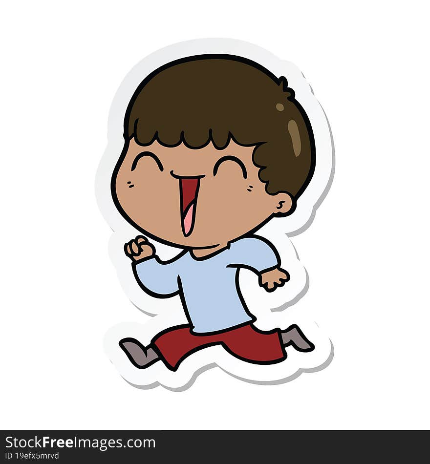 sticker of a cartoon happy man