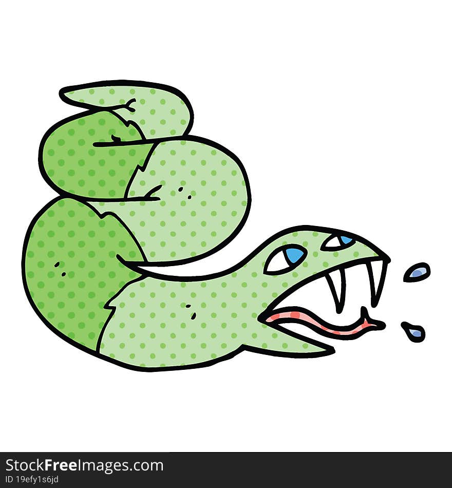 comic book style cartoon hissing snake