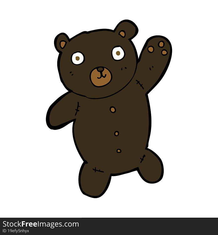 cartoon cute black teddy bear