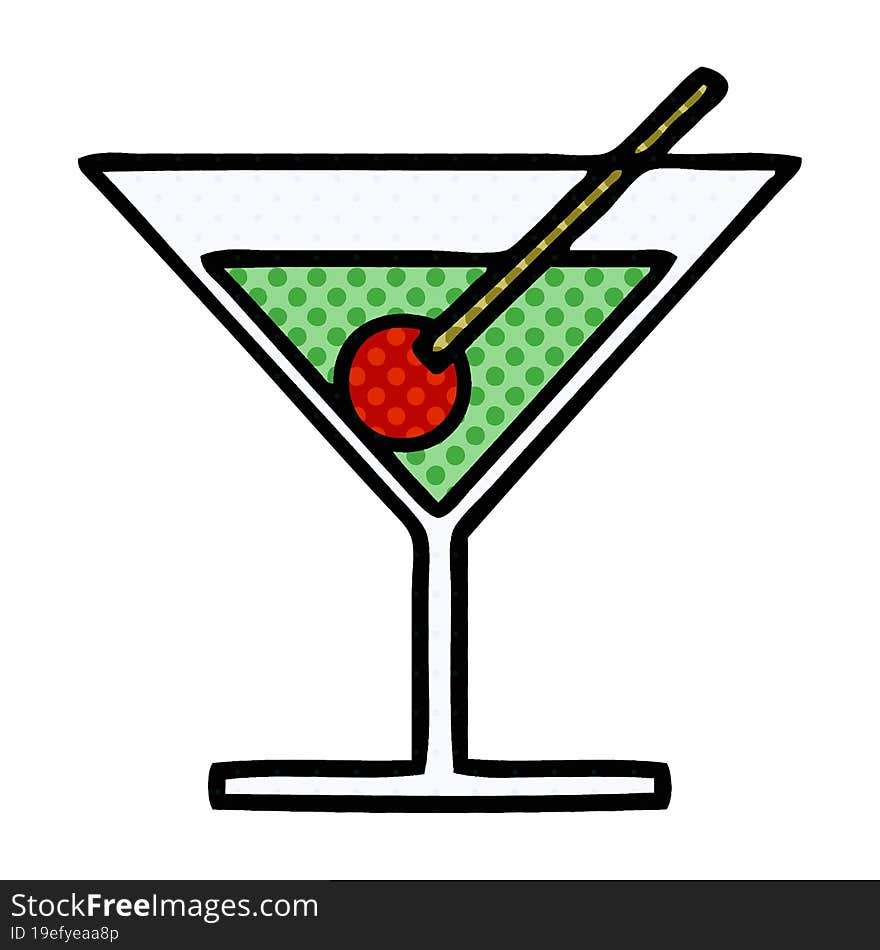 comic book style cartoon fancy cocktail