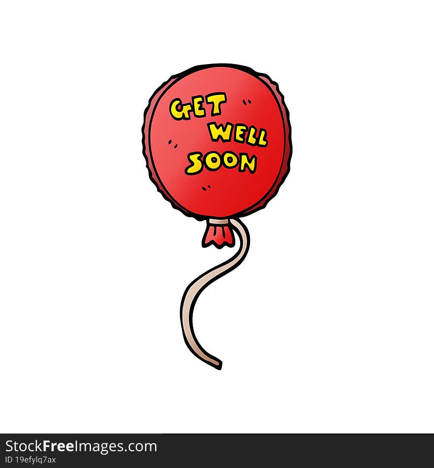 Cartoon Doodle Get Well Soon Balloon