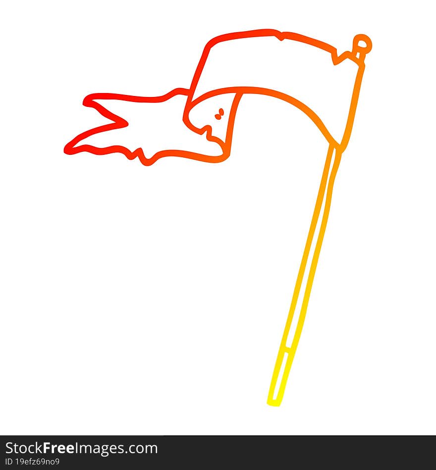 warm gradient line drawing cartoon waving flag