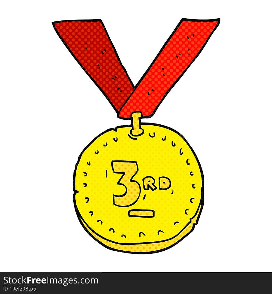 freehand drawn cartoon sports medal