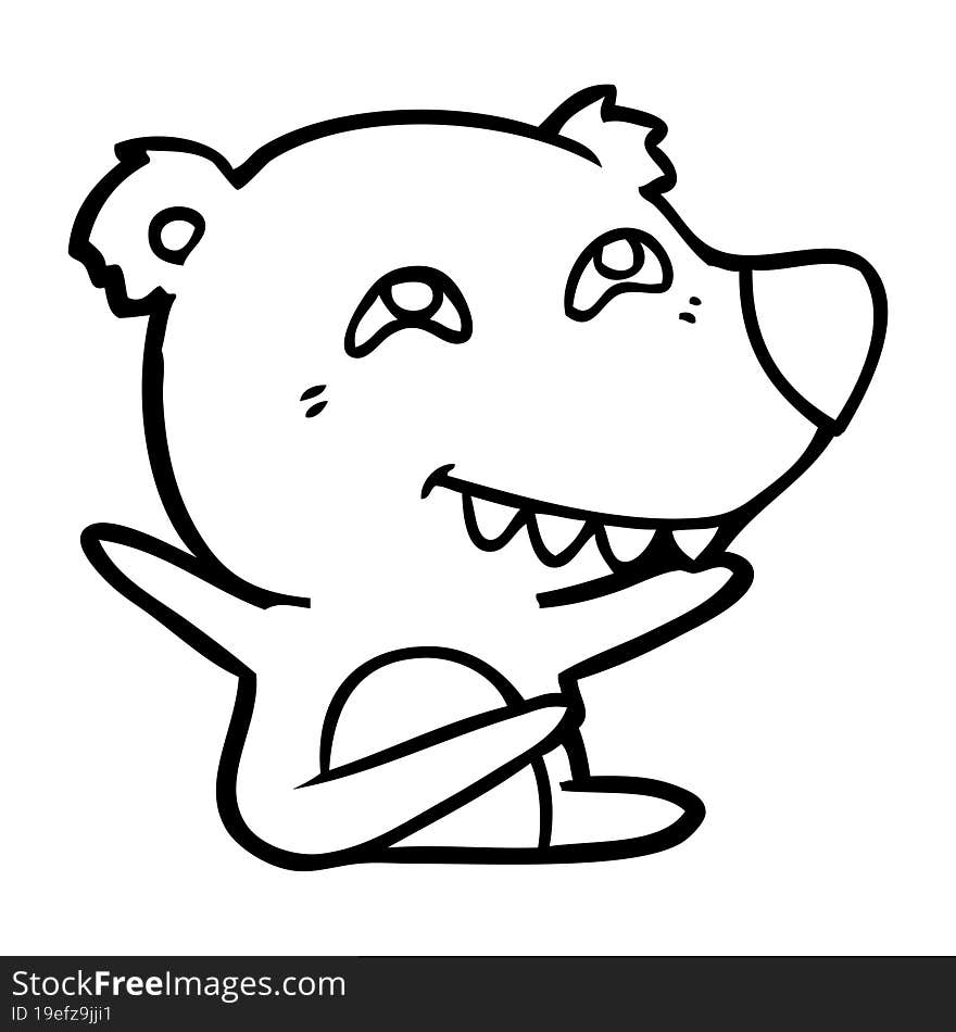 cartoon bear showing teeth. cartoon bear showing teeth