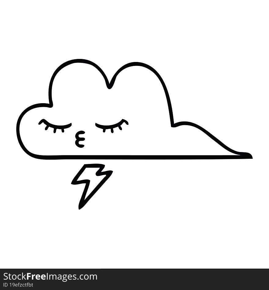 Line Drawing Cartoon Storm Cloud