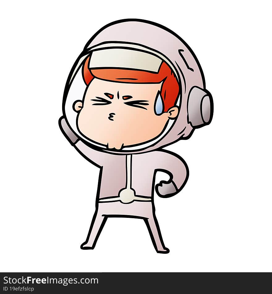 cartoon stressed astronaut. cartoon stressed astronaut