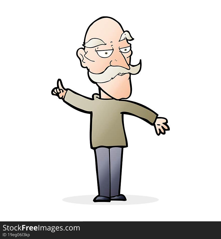 cartoon old man telling story