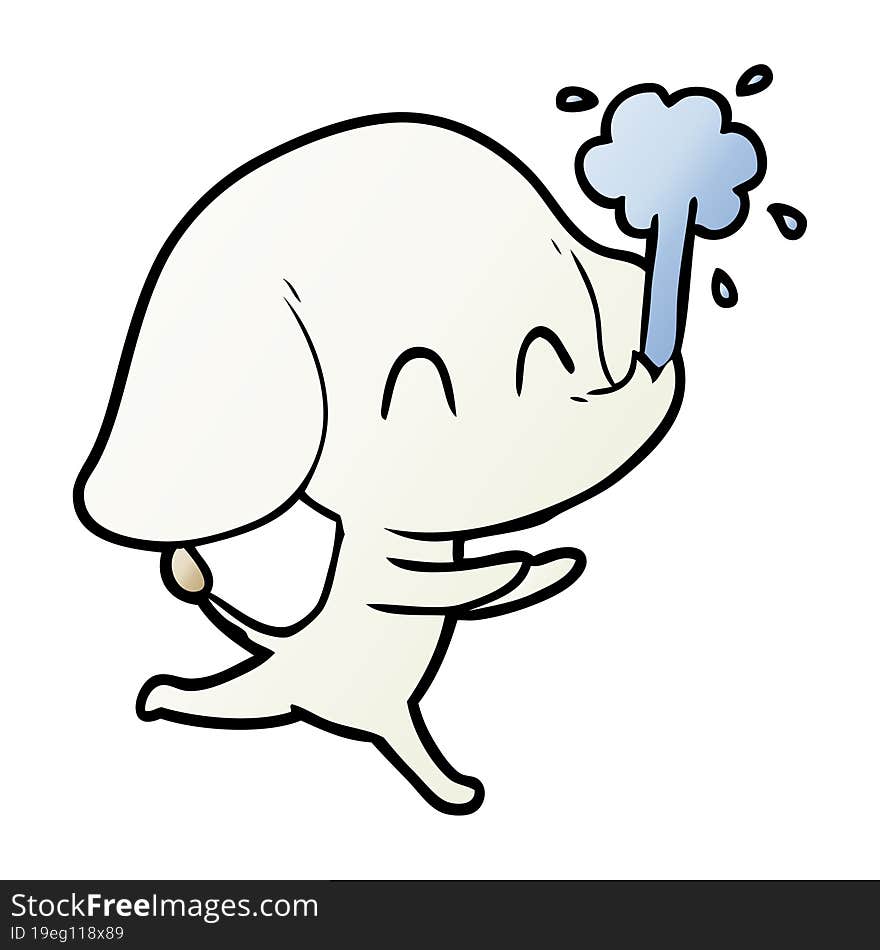 cute cartoon elephant spouting water. cute cartoon elephant spouting water