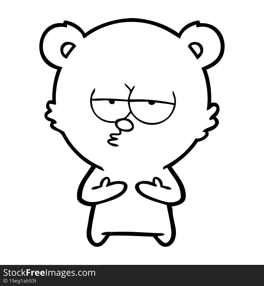 bored bear cartoon. bored bear cartoon