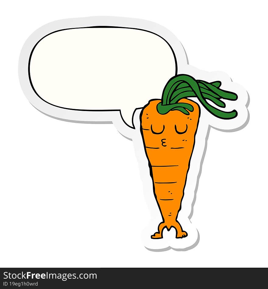 cartoon carrot and speech bubble sticker