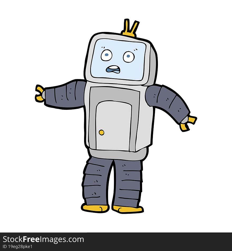 cartoon funny robot