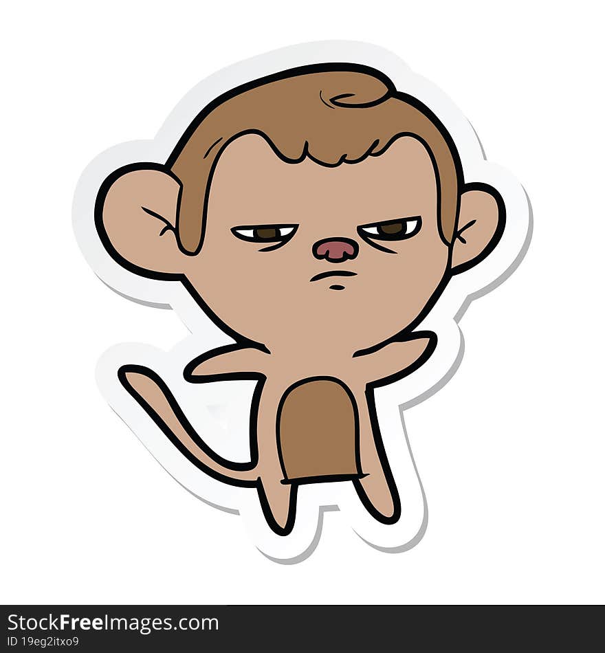 sticker of a cartoon monkey