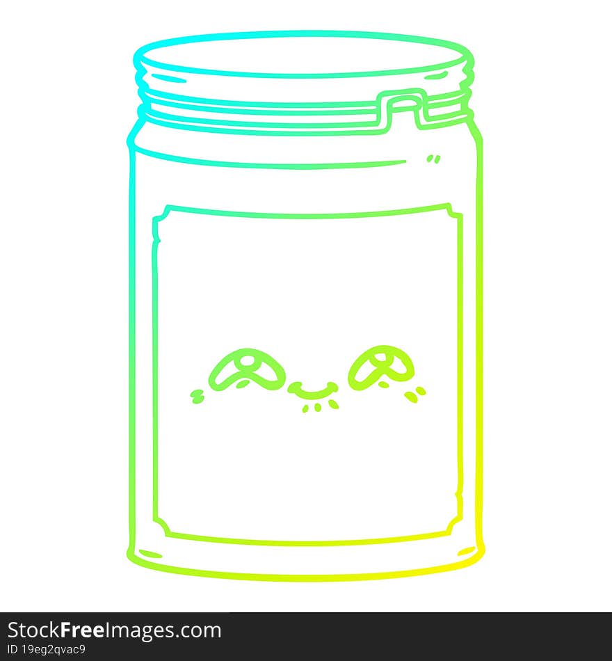 cold gradient line drawing cartoon glass jar