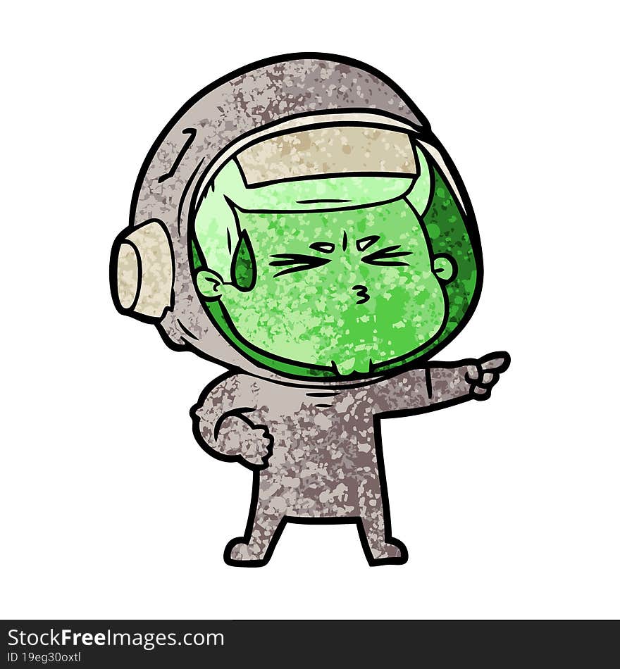 cartoon stressed astronaut. cartoon stressed astronaut