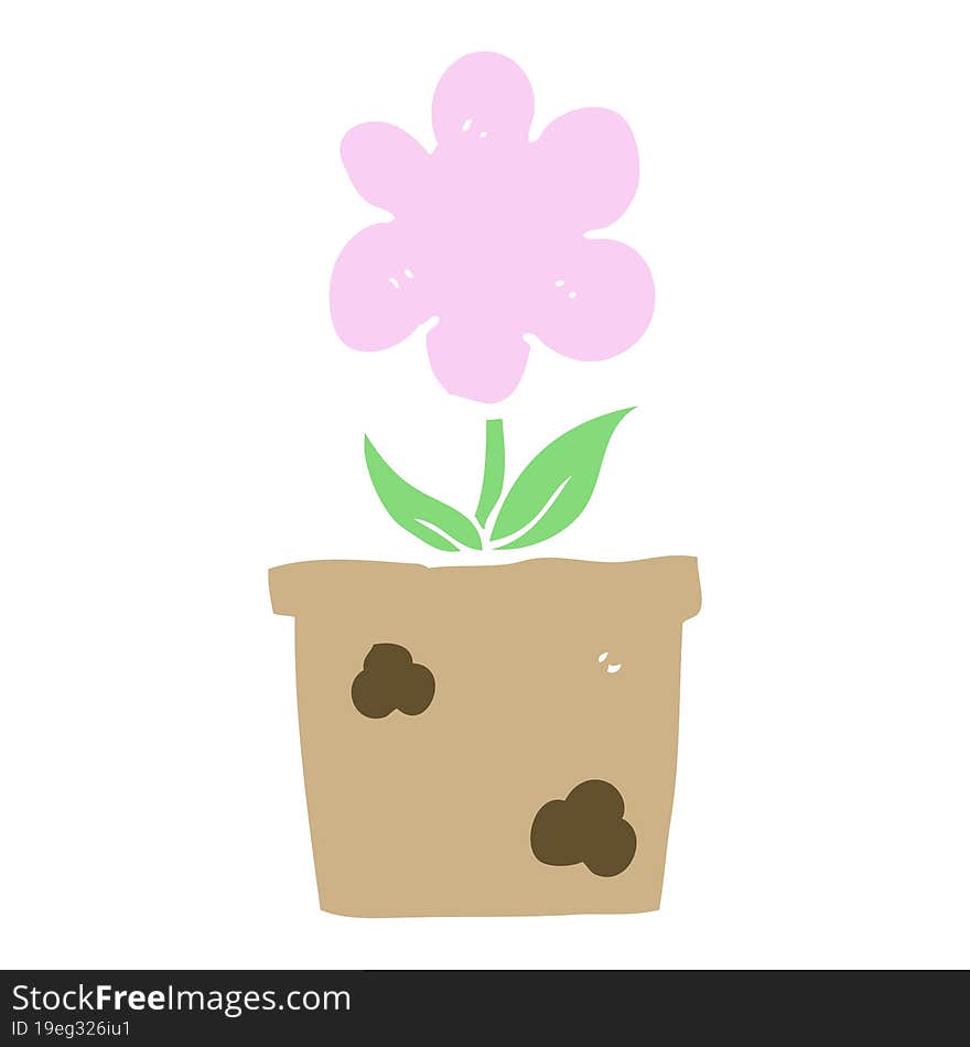 cute flat color style cartoon flower