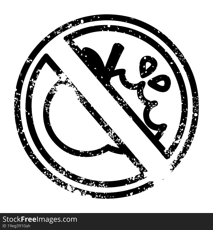 No Healthy Food Distressed Icon