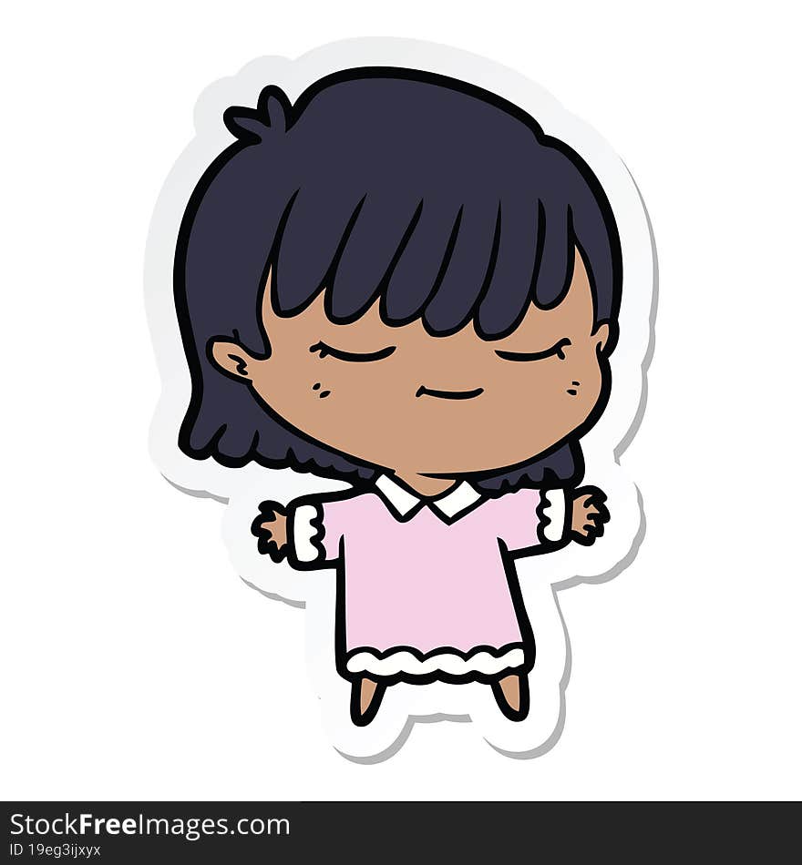 sticker of a cartoon woman