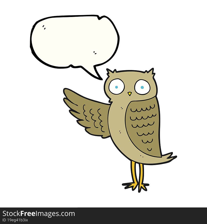 speech bubble cartoon owl