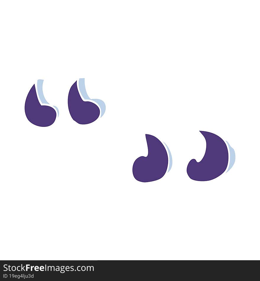 flat color style cartoon quotation marks