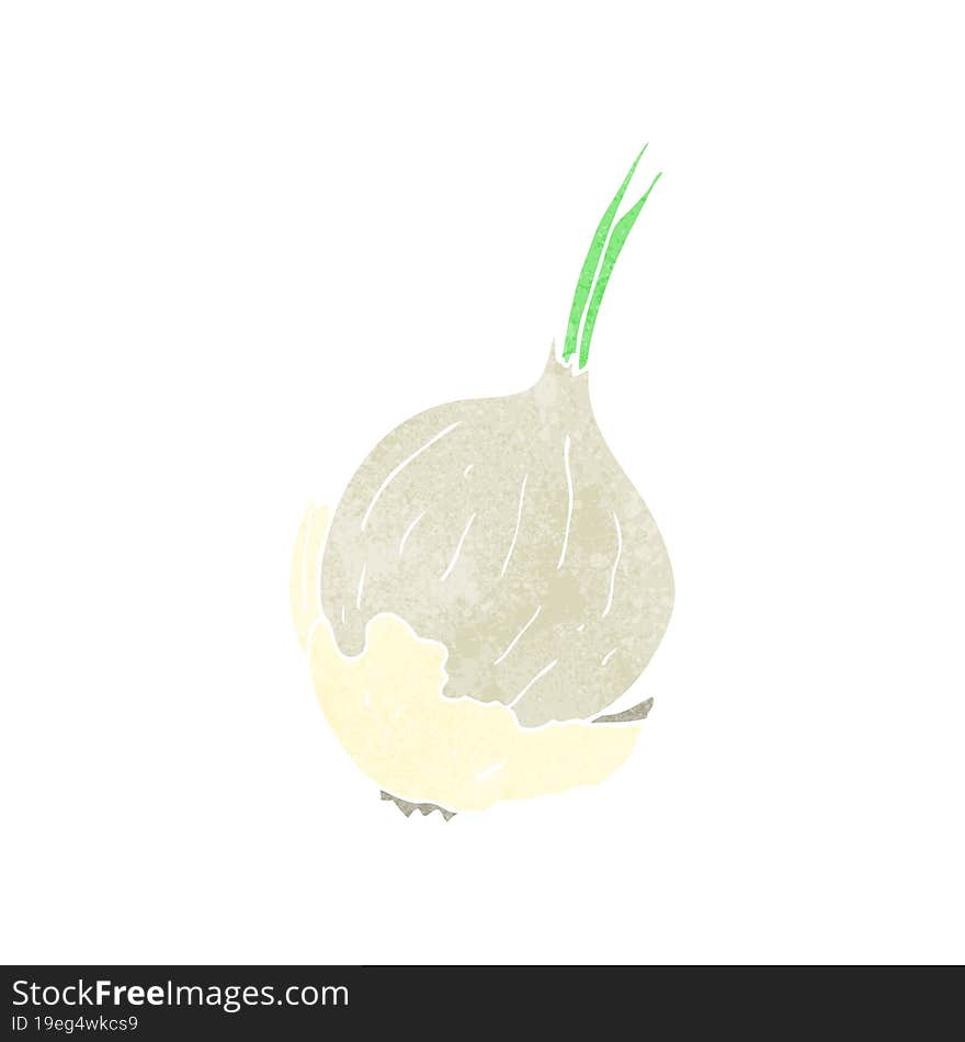 retro cartoon garlic