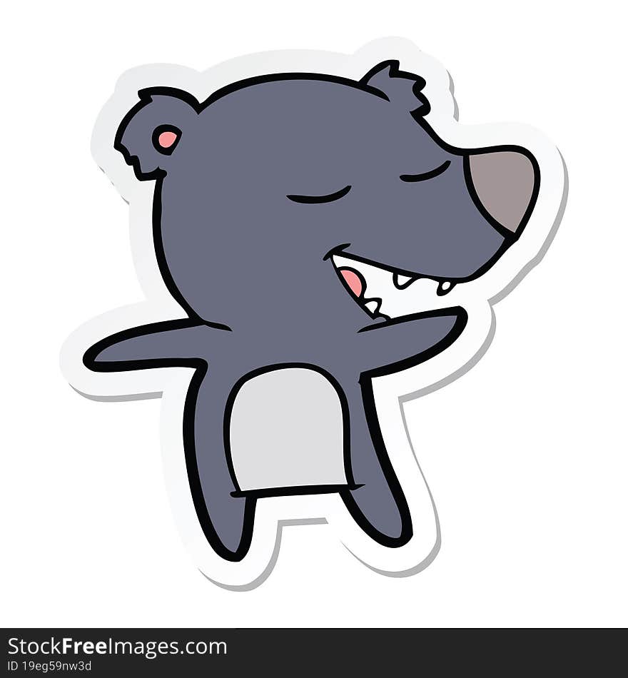 sticker of a cartoon bear