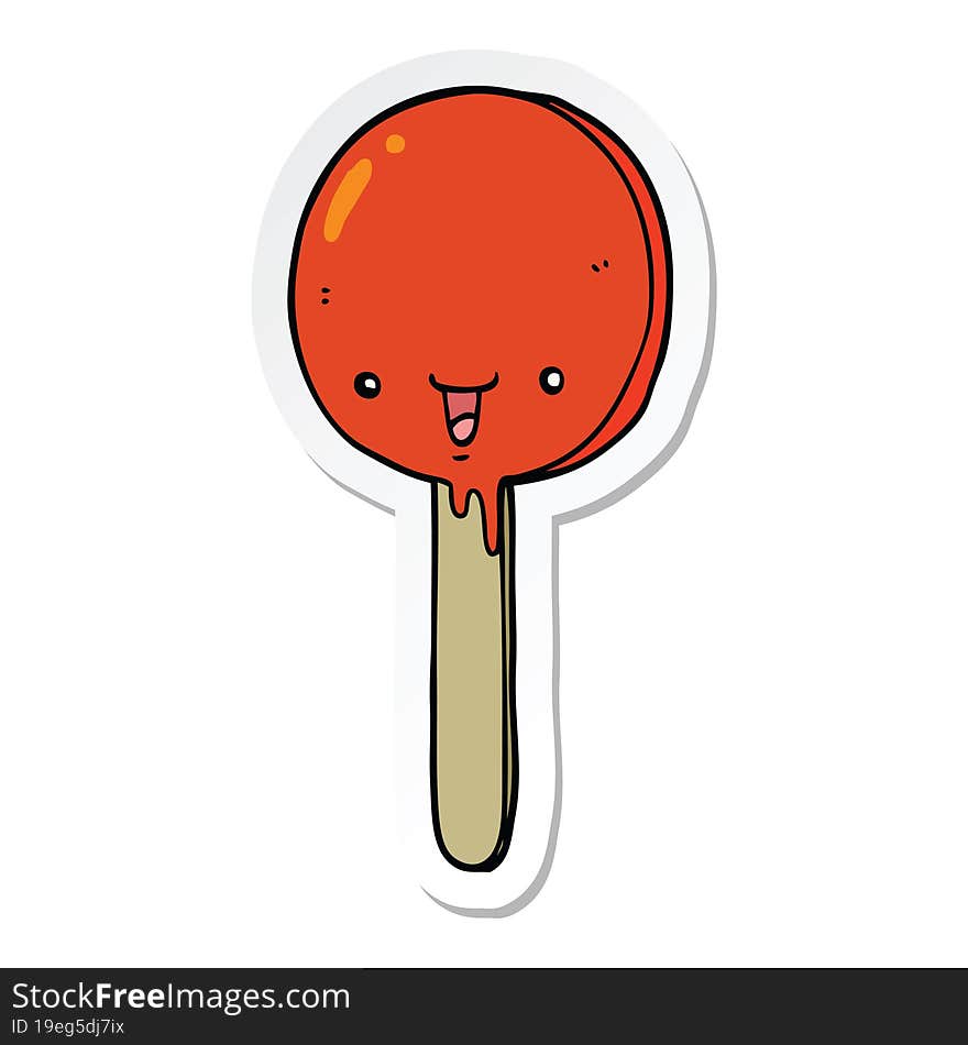 Sticker Of A Cartoon Candy Lollipop