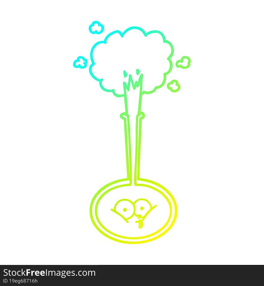 Cold Gradient Line Drawing Cartoon Science Experiment