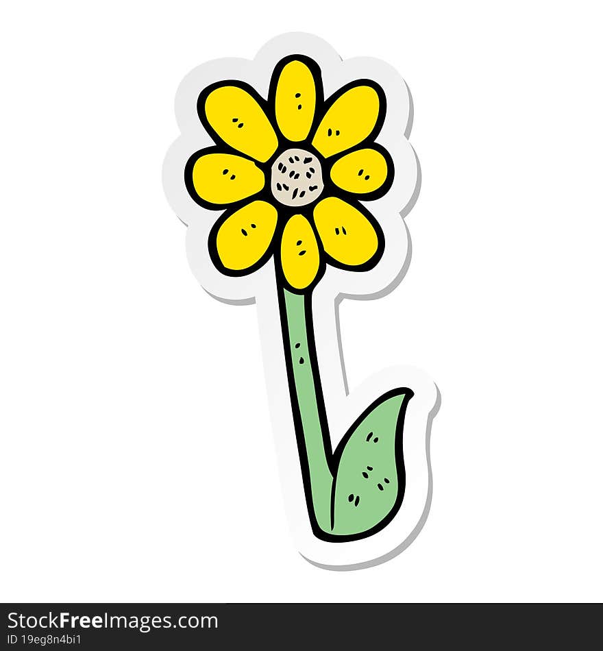 sticker of a cartoon flower