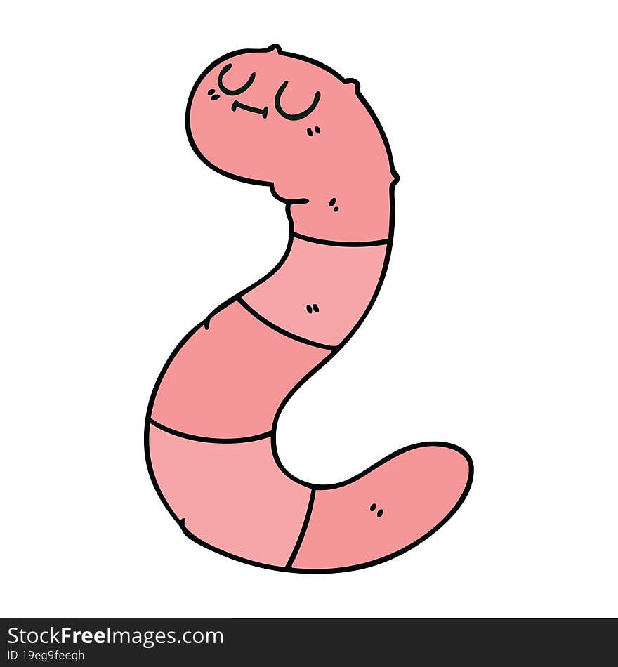 quirky hand drawn cartoon worm