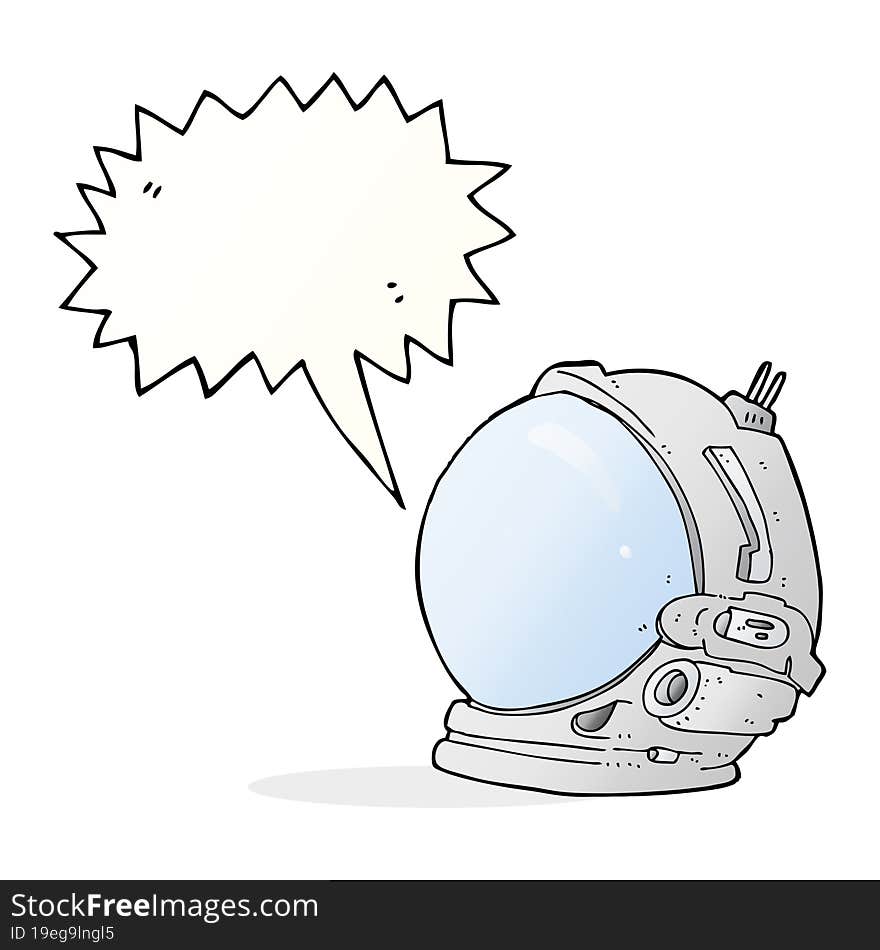 cartoon astronaut helmet with speech bubble