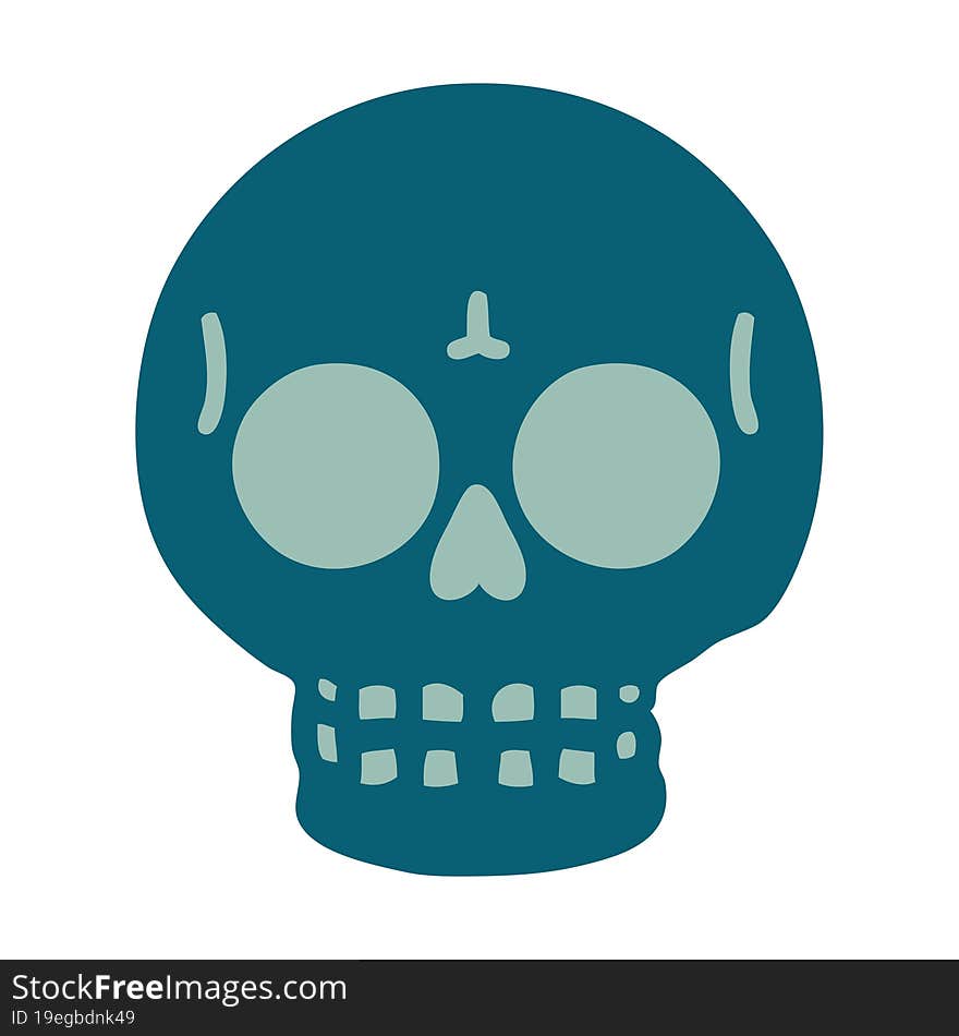 iconic tattoo style image of a skull. iconic tattoo style image of a skull